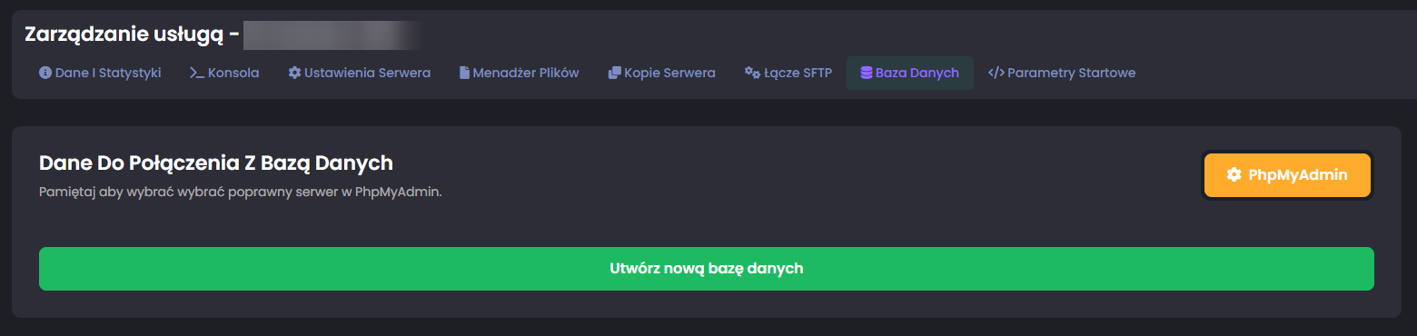 Utwórz nową bazę danych